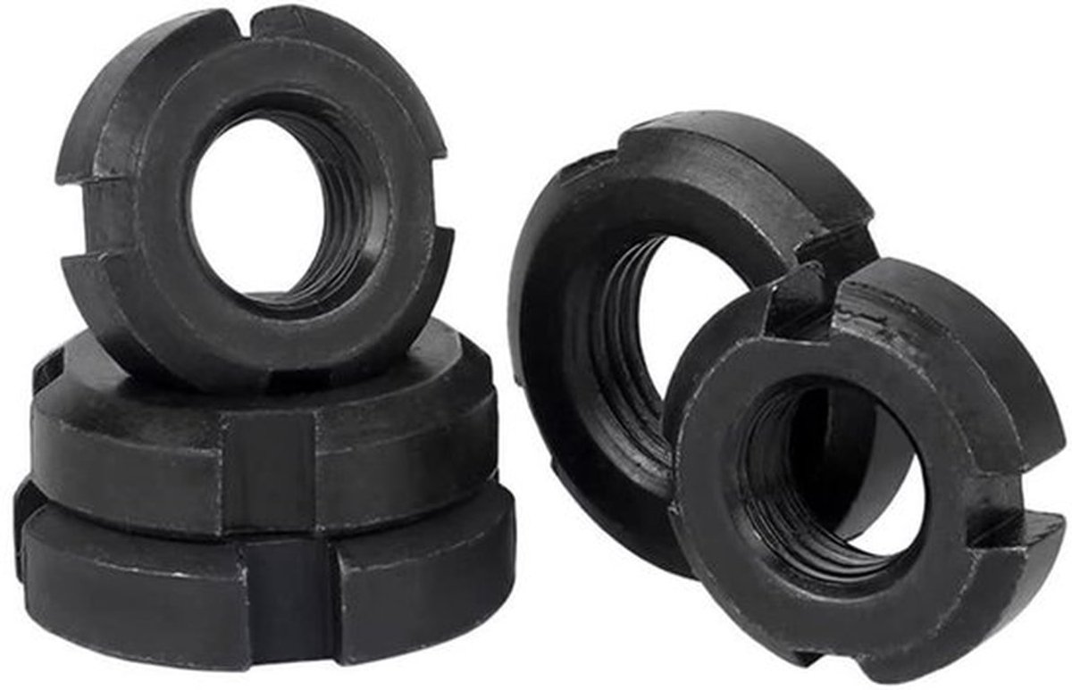 Slotted ronde moeren M27 x 1.5mm van koolstofstaal voor rollerlagers en pompen (Set van 2)