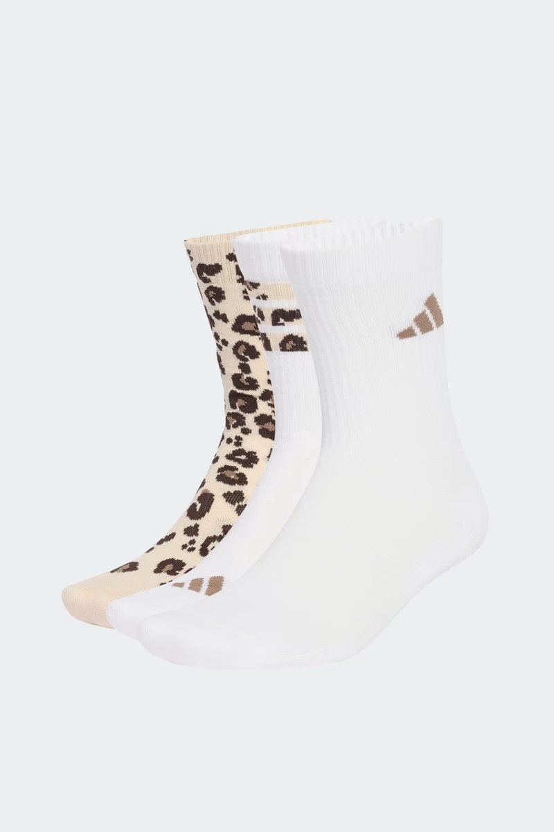 3 paar Adidas dames sokken met panterprint - Wit - Maat 40/42 — cadeau in Cadeau-ideeën - foto 4