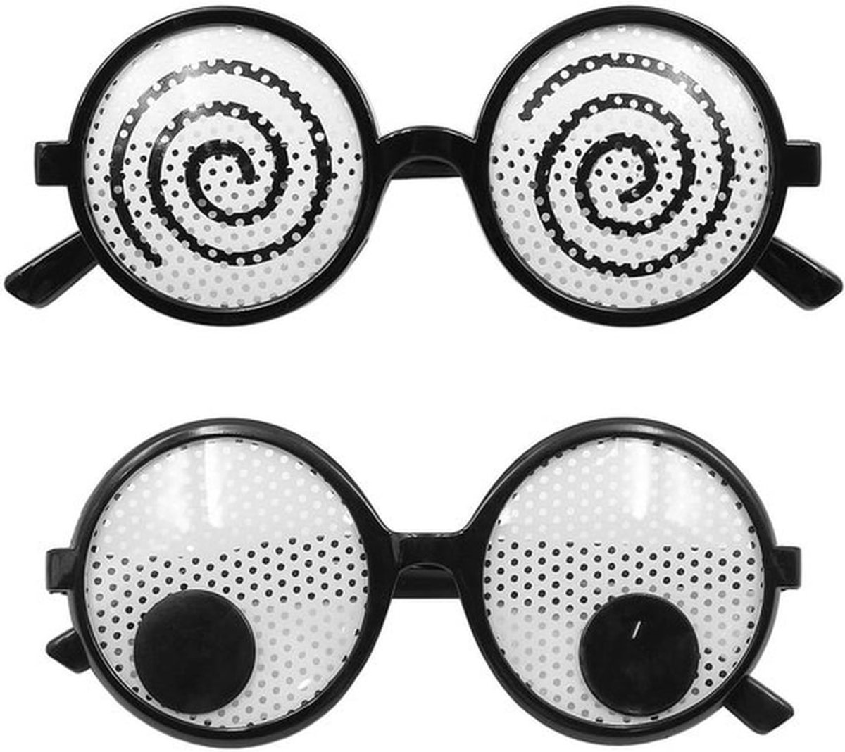 Party Bril 4 Stuks - Grappige Shaking Eyes - Feest Accessoires - Hawaïaanse Feesten - Comfortabel en Duurzaam - PC Materiaal - Feestaccessoires