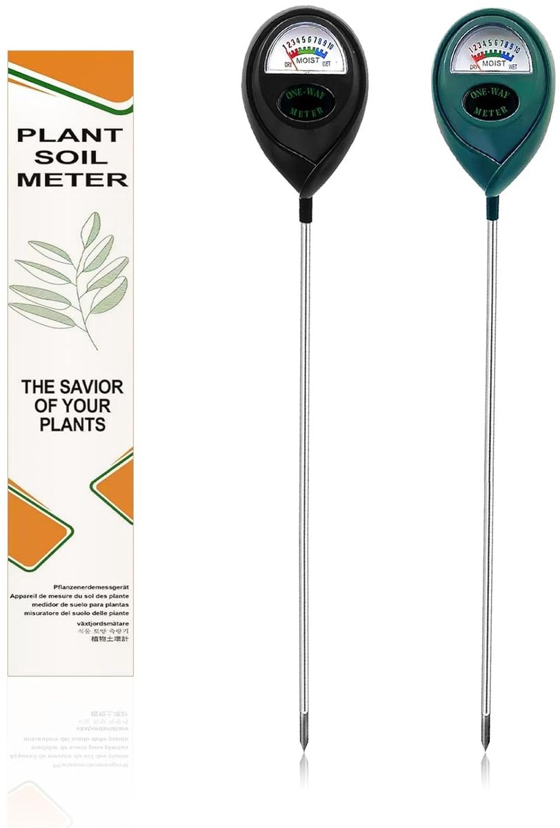 Bodemvochtigheidsmeter - Groen/Zwart - Lange Sonde - Zonder Batterijen - Voor Planten en Tuin
