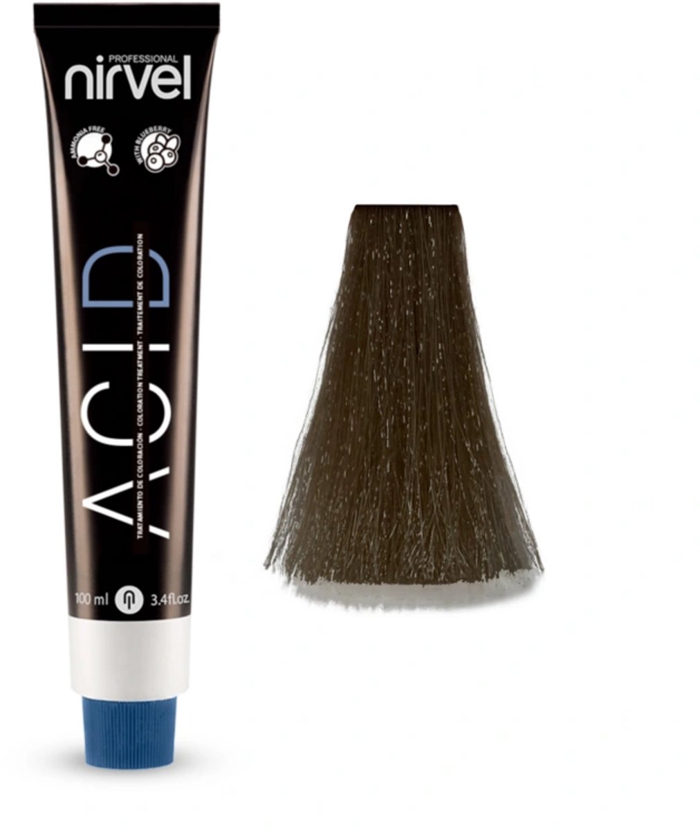 Nirvel ACID MOKA 7/72 / Haarkleur met zure pH-waarde voor warm middenbruin 100 ml