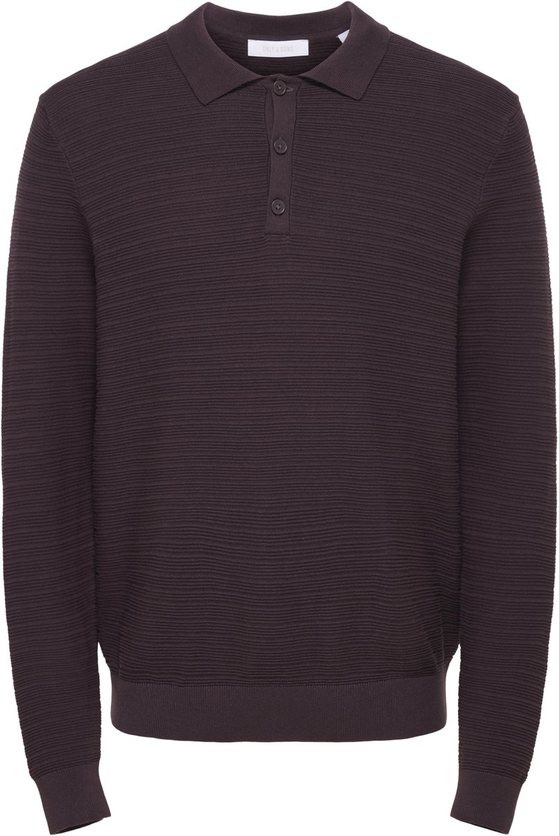 Only & Sons Poloshirt Onscarl Reg Ls Structure Polo Knit 22039400 Fudge Mannen Maat - M