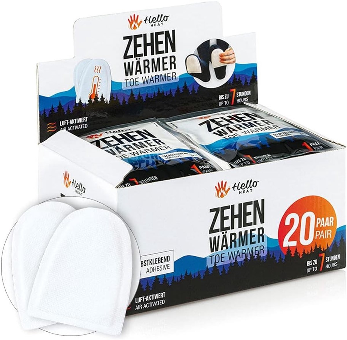 Verwarmde sokken - 20 paar - Zelfverwarmende Teenwarmers voor Schoenen - Comfortabele Warmte voor Koude Voeten