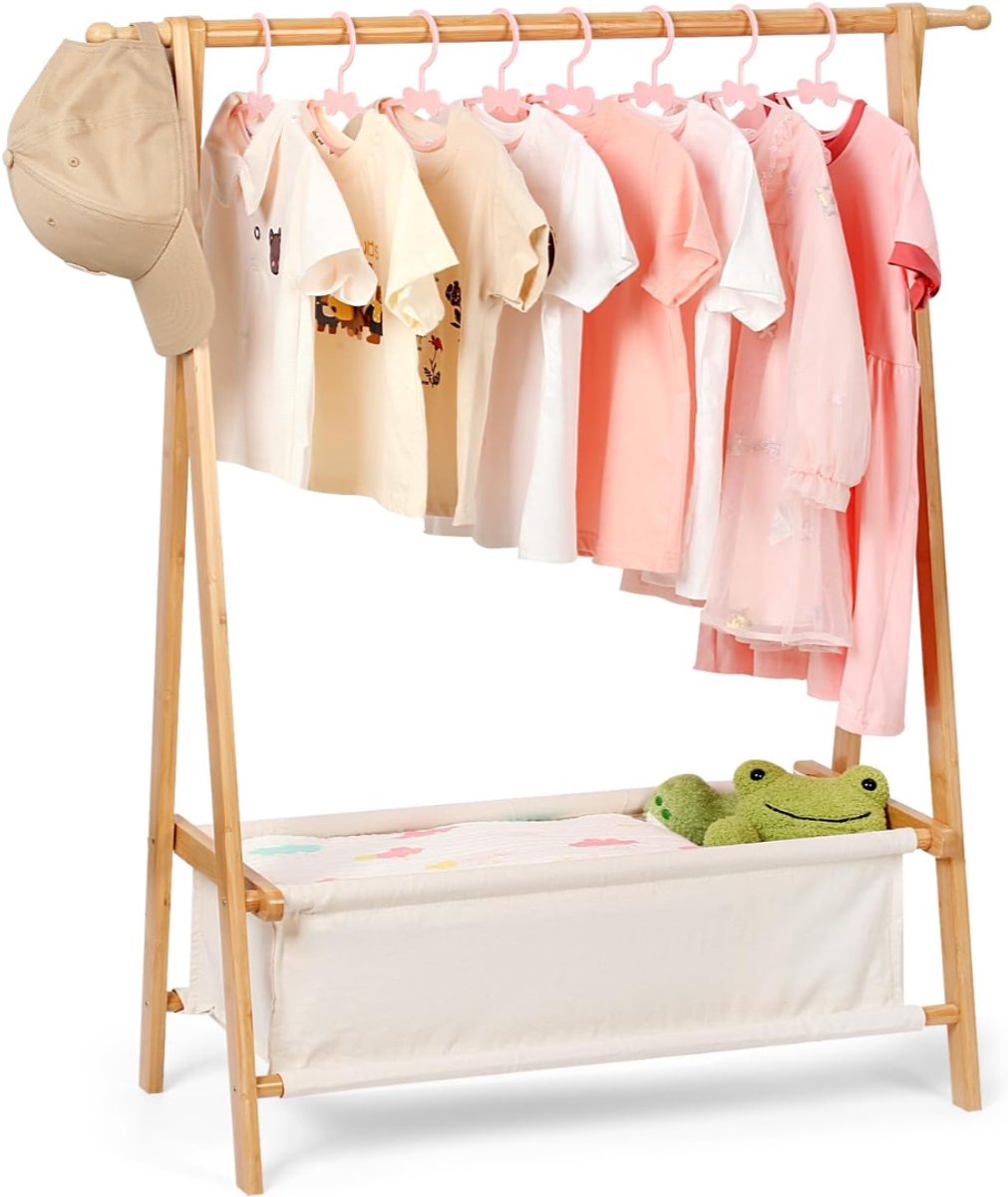 VALI® Kledingrek - Verstelbare Kledingstang - Kledingkast - Naturaal - 35cm x 80cm x 105cm