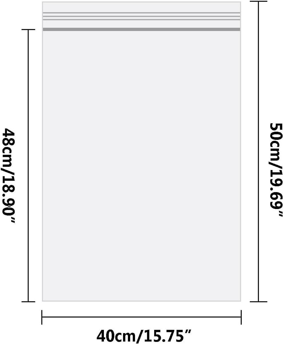 Hersluitbare Transparante Plastic Tassen - Transparant - 40 x 50 cm - Stevige Polyethyleen Zak met Ritssluiting - Voor Opslag en Vervoer