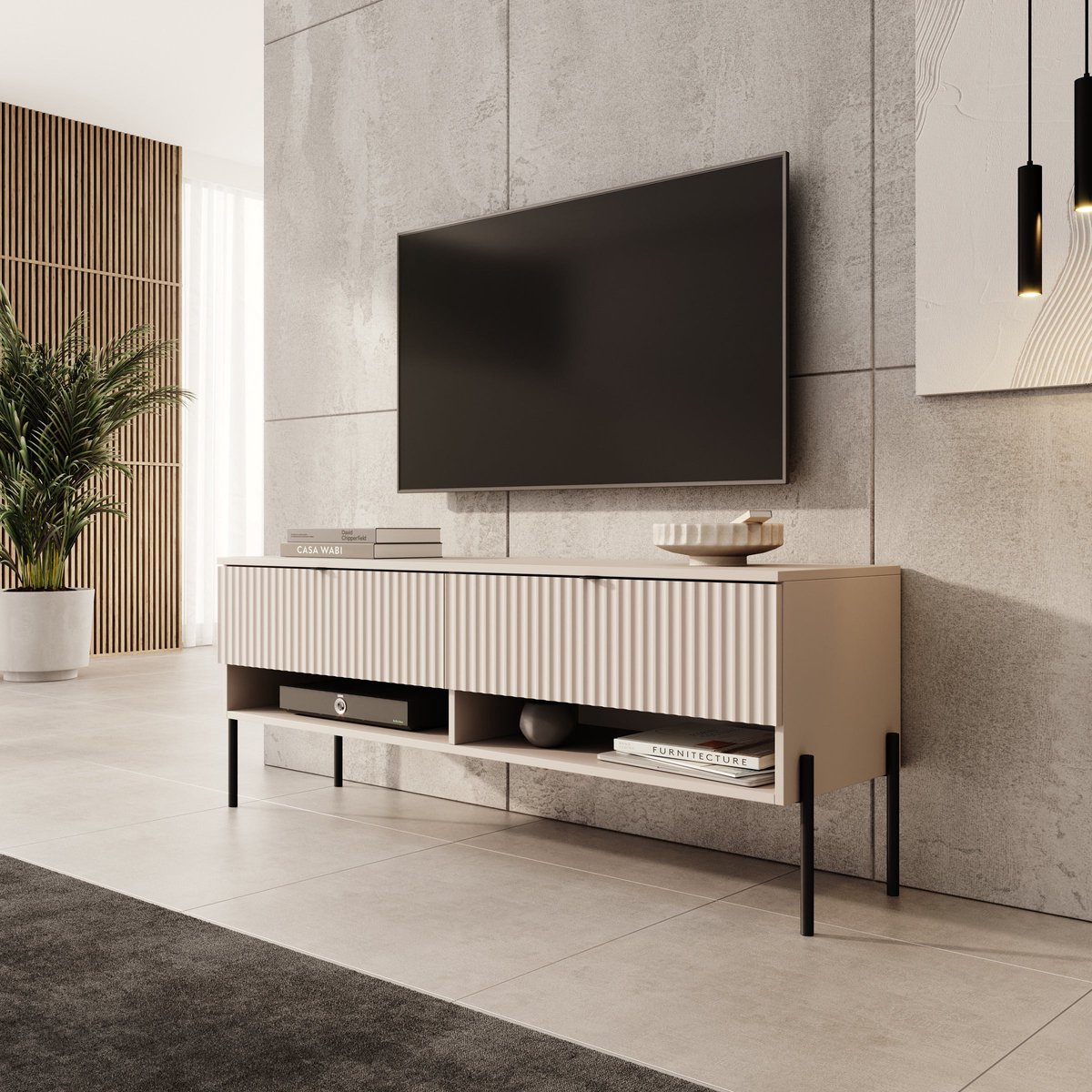 Meubella - Oriya - TV-Meubel - Beige - 140x40x55 cm
