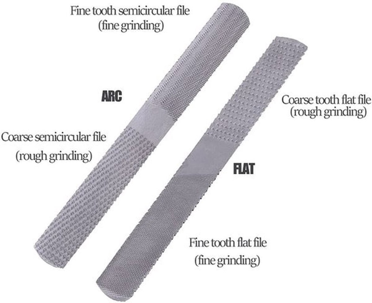 Platterasp 4-weg - Staal - Houtbewerking - Metaalbewerking - Handgereedschap - Afmetingen 200 x 23 x 6 mm - Rasp