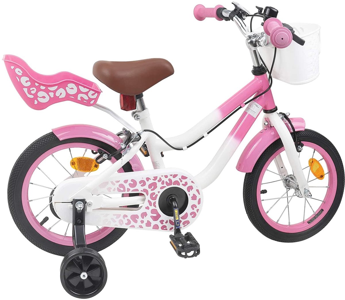 Solidchoice - Fiets 12 Inch met Steunwielen in Roze