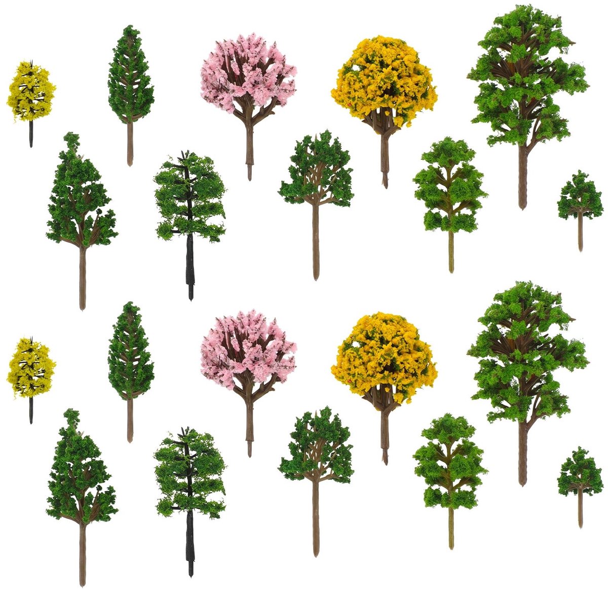Solidchoice - 30 Stuks Miniatuur Bomen voor Modelbouw