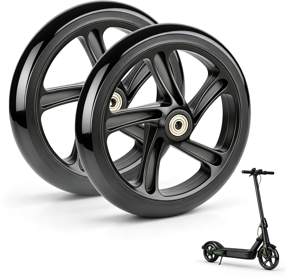 Solidchoice - 2 Stuks Scooterwielen 200mm met ABEC-9 Lagers