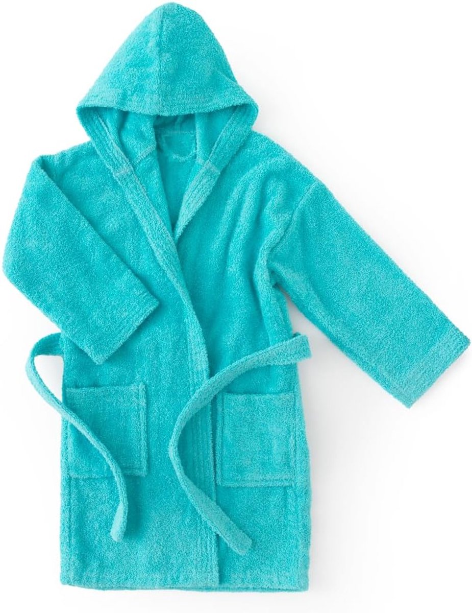 SnelShoppen - Comfortabele badjas voor meisjes, 100% katoen, badstof, 450 g/m², uniseks, perfecte badjas voor kinderen, luxe en zachtheid voor thuis o