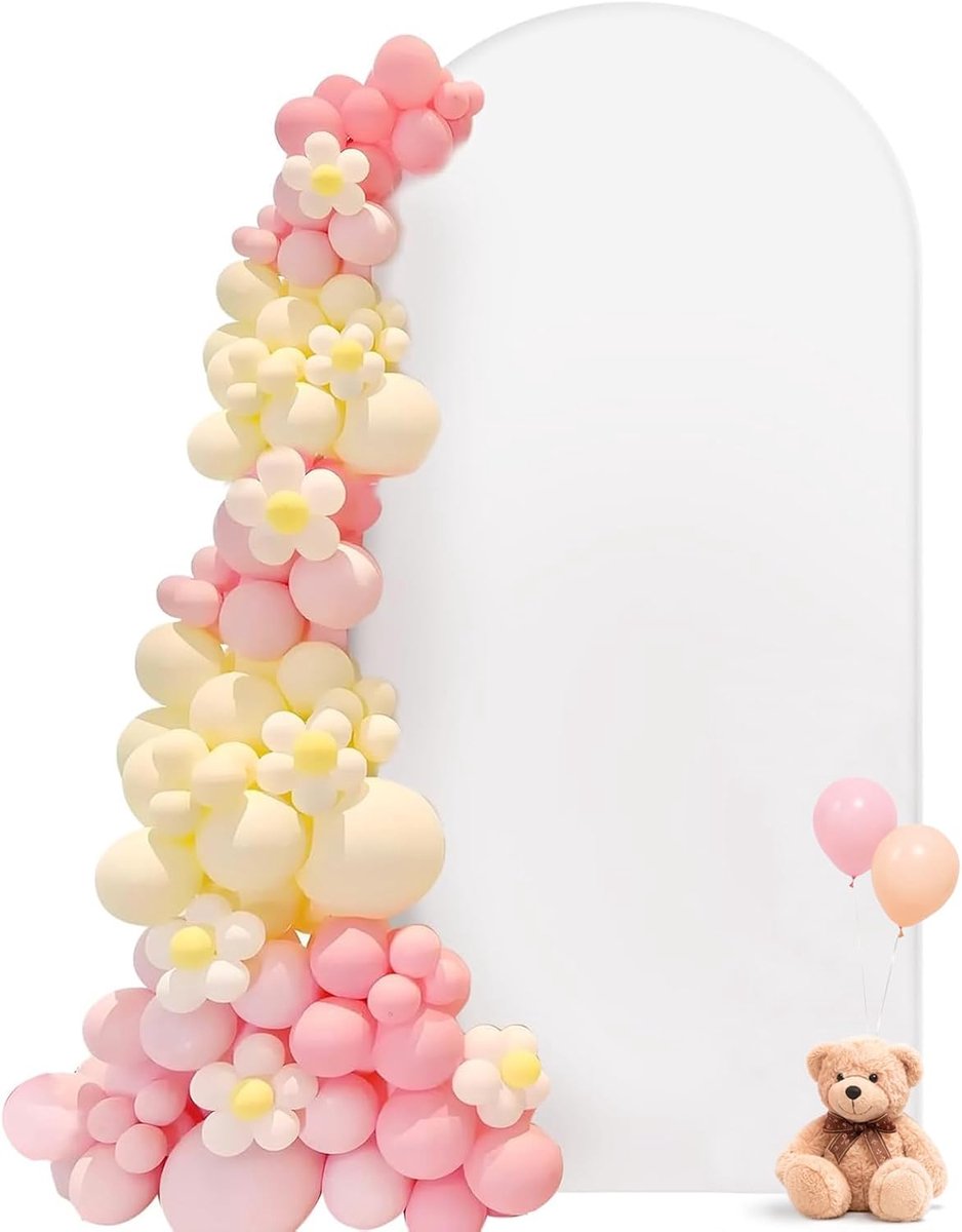 SnelShoppen - Background Cover Trouwen, Dubbelzijdige Decoratie voor Huwelijksboog 1.2x2.2m Wit, Ideaal voor Feest, Verjaardag, Ceremonie en Banquet D