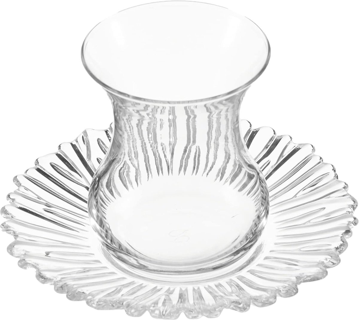 SnelShoppen - 12-delige Turkse Theeglazen Set Aurora - 6 Glazen en 6 Onderzetters - Kristal Design - Perfect voor Feest, Keuken, en Gezelligheid