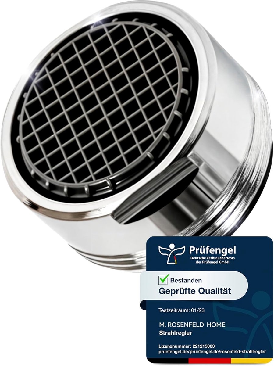 SnelShoppen - Highly Water-Saving Jet Regulator M24 - 5 l/min Waterdoorstroming - Anti-Limescale Kraanfilter - Chroom Geplateerd Messing Aerator - Per