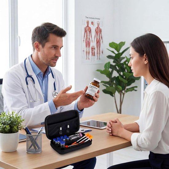 Insuline koeltas - Diabetes tas medische etui - Koelbox - Insuline gekoelde harde koffer - insuline gekoelde reisdoos - Insulinepennen koeltas - Koeltas voor medicijnen - Voor dagelijks gebruik en reizen - Zwart — afbeelding 2