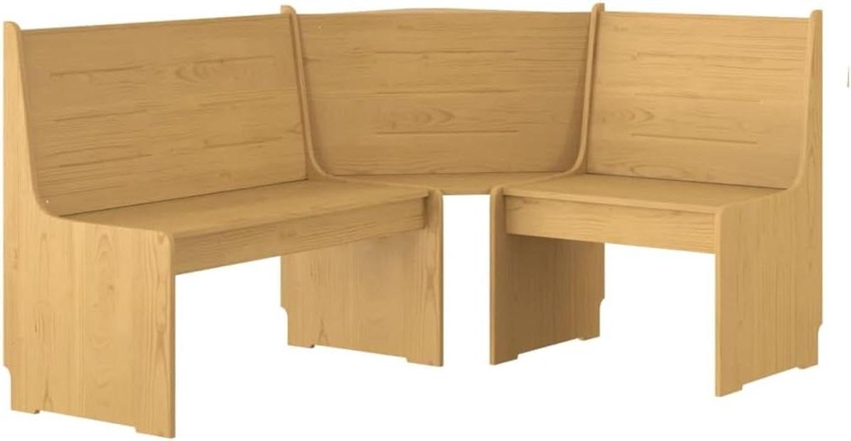 Hoekbank Hout - Zitbank L-vorm - Ontspannen Zitten - Massief Hout - 151 cm - Honingbruin