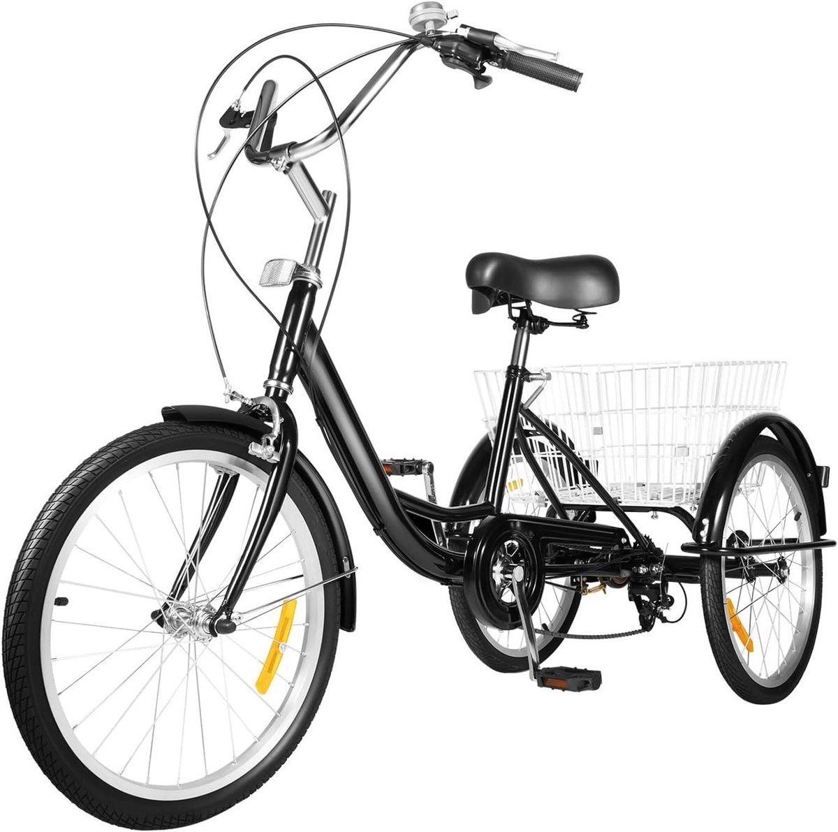 Volwassen Driewieler - Driewiel Fiets - Ontspannen Transport - 8 Versnellingen - 20 Inch Wielen - Zwart