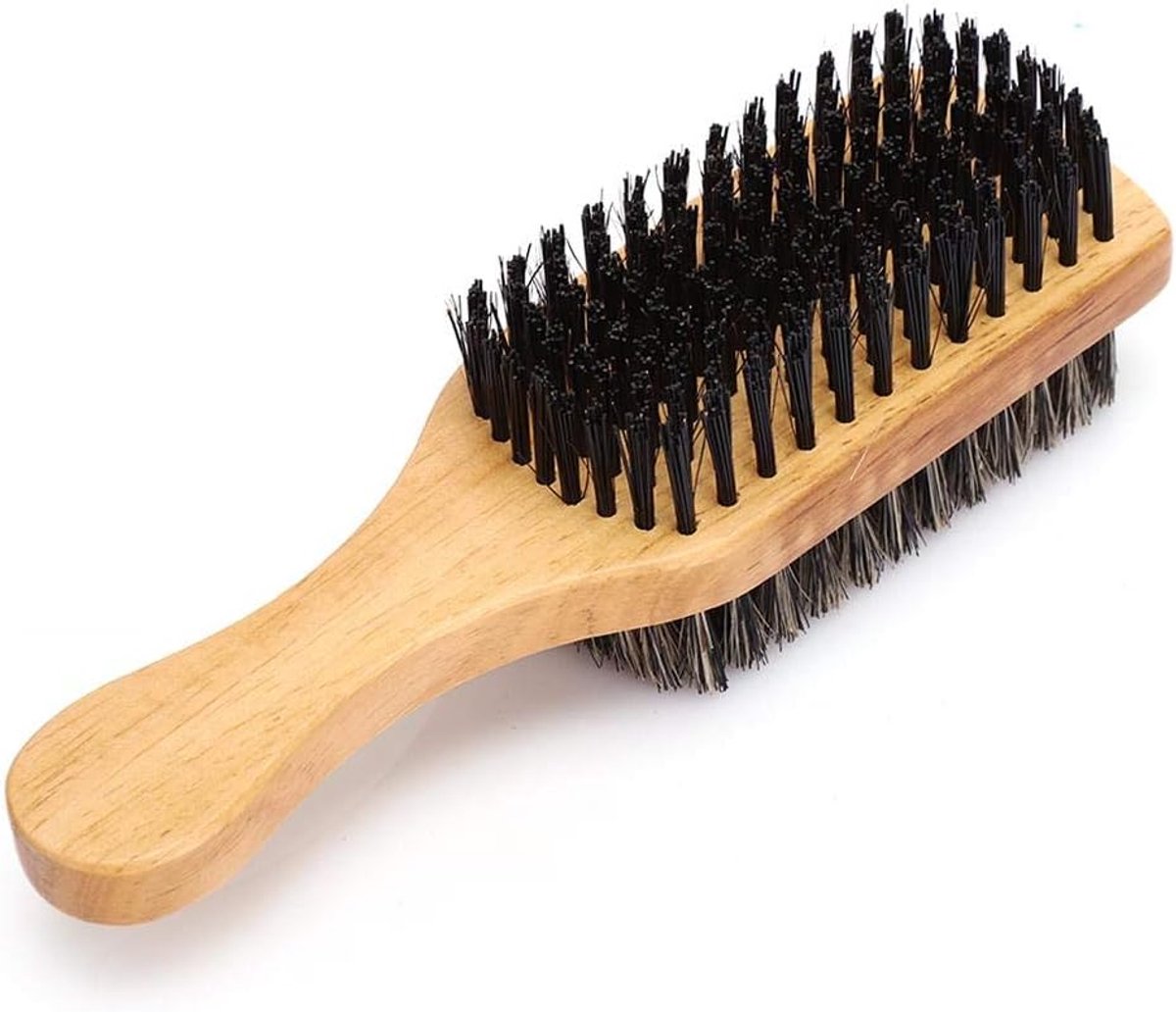 Thijox - Heren Baardborstel Dubbelzijdig - Borstelharen & Nylon - Baardverzorging - Schoon Kam voor een Stralende Baard - Perfect voor Thuis en Reizen