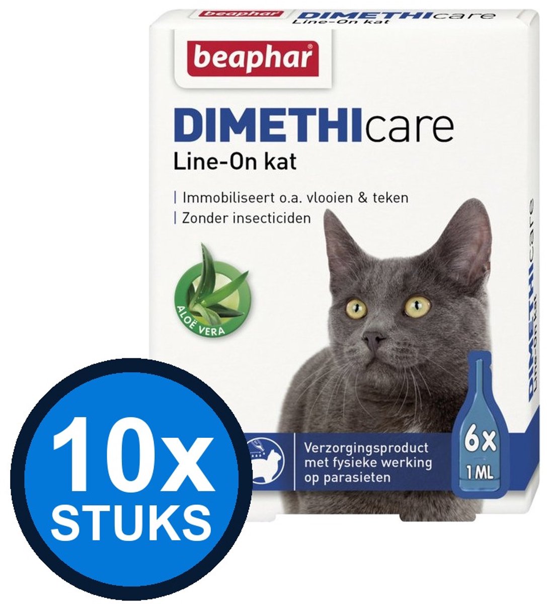 10x Beaphar - DIMETHIcare line-on kat 6pip - Dierenverzorging