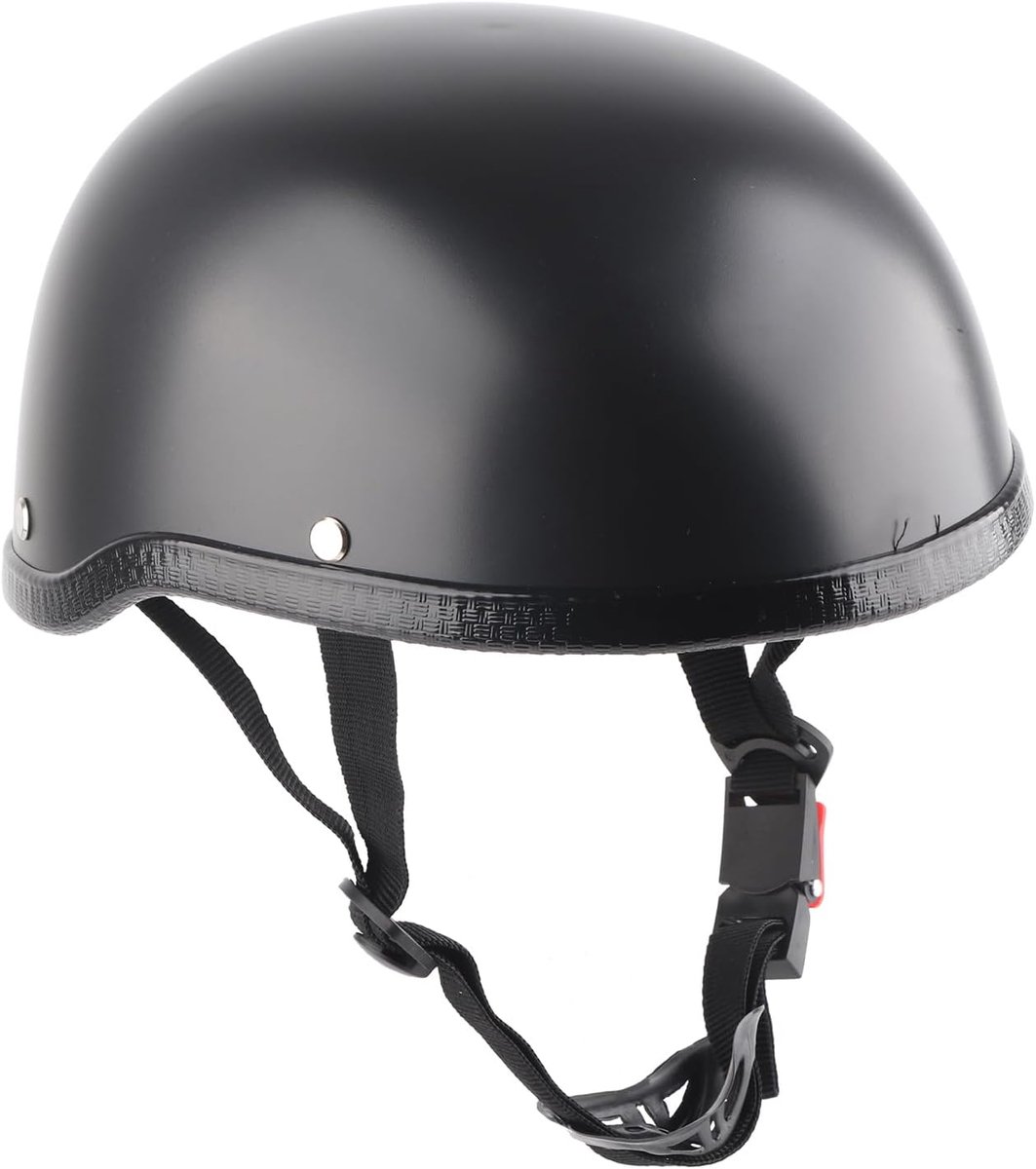 SnelShoppen - Retro Motorhelm voor Volwassenen, Matzwarte Halfhelm voor Mannen en Vrouwen, Hoge Kwaliteit en Veiligheid, Perfect voor Motorritten en C