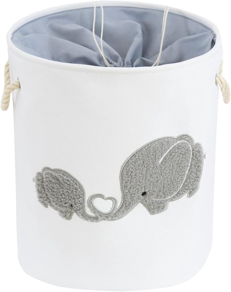 SnelShoppen - Kinder Speelgoed Mand Olifant Opbergbak, Draagbare Wasmand, Grote Opbergmand voor Badkamer, Grijs, 43.2x35.5 cm, Ideaal voor Kleding, Sp