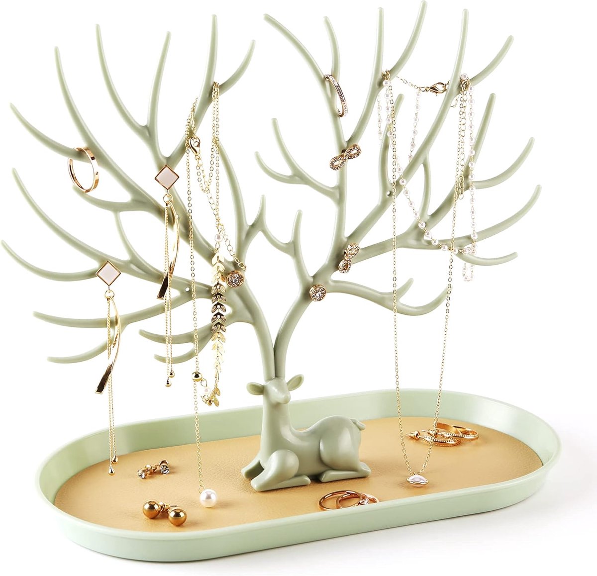 SnelShoppen - Antlers Jewelry Display, Sieradenstandaard voor Oorbellen, Ringen, Kettingen, Armbanden, Hoogwaardige Plastic, Grote Capaciteit, Organis