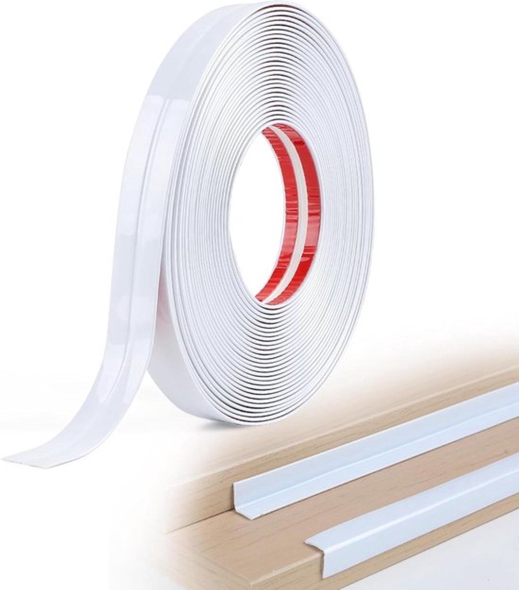 Flexibele zelfklevende sierlijst voor deur en raam - 2 cm x 10 m - wit glanzend - decoratief en beschermend