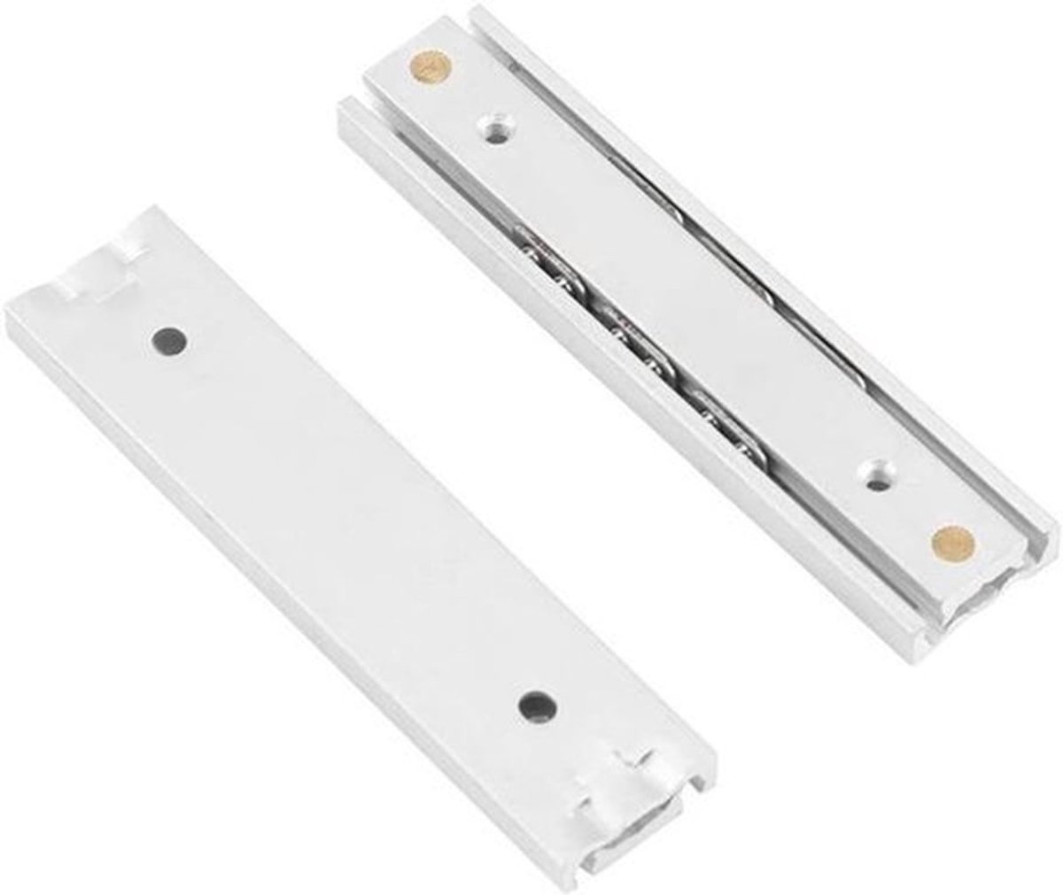 Duurzame 16 mm Mini Aluminiumlegering Gladde Slideway voor Ladekast - Set van 2 delen