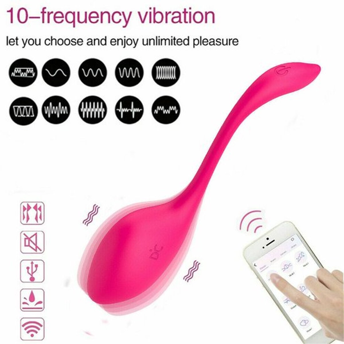 Draagbare bullet-ei-vibrator G-spot App-afstandsbediening massageapparaat voor vrouwen
