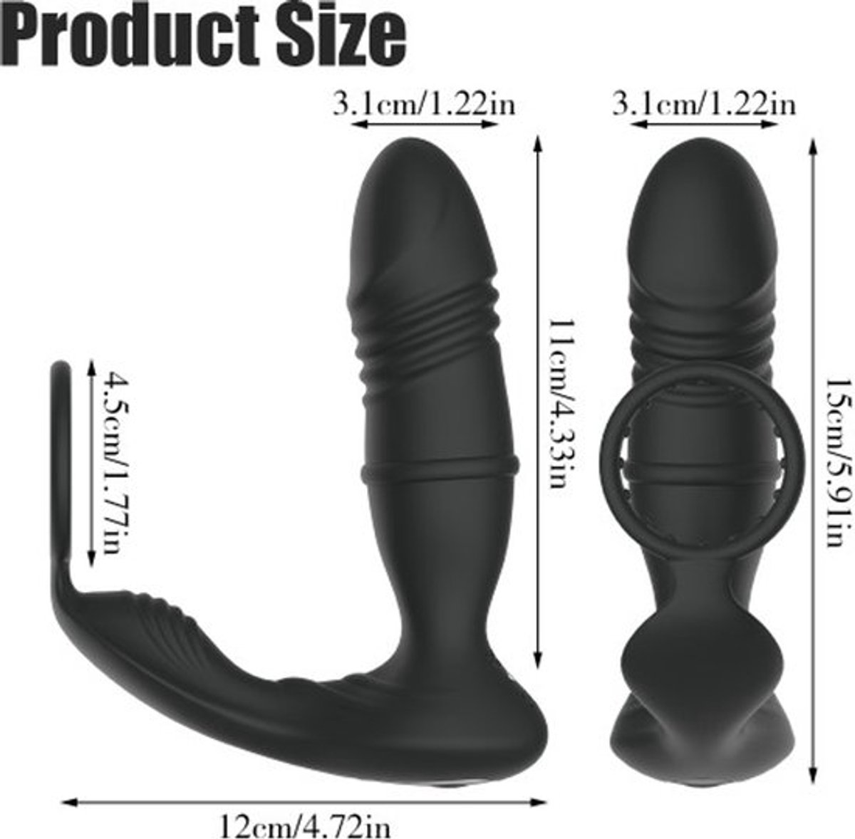 APP-Afstandsbediening-Lul-Penisring-Telescopische-Vibrerende-Anaalplug-Vibrator - 001
