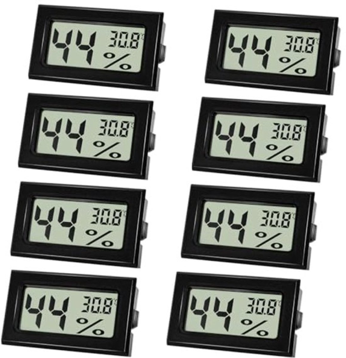 8 stuks digitale binnen thermometer en luchtvochtigheidsmeter set - compact en helder display