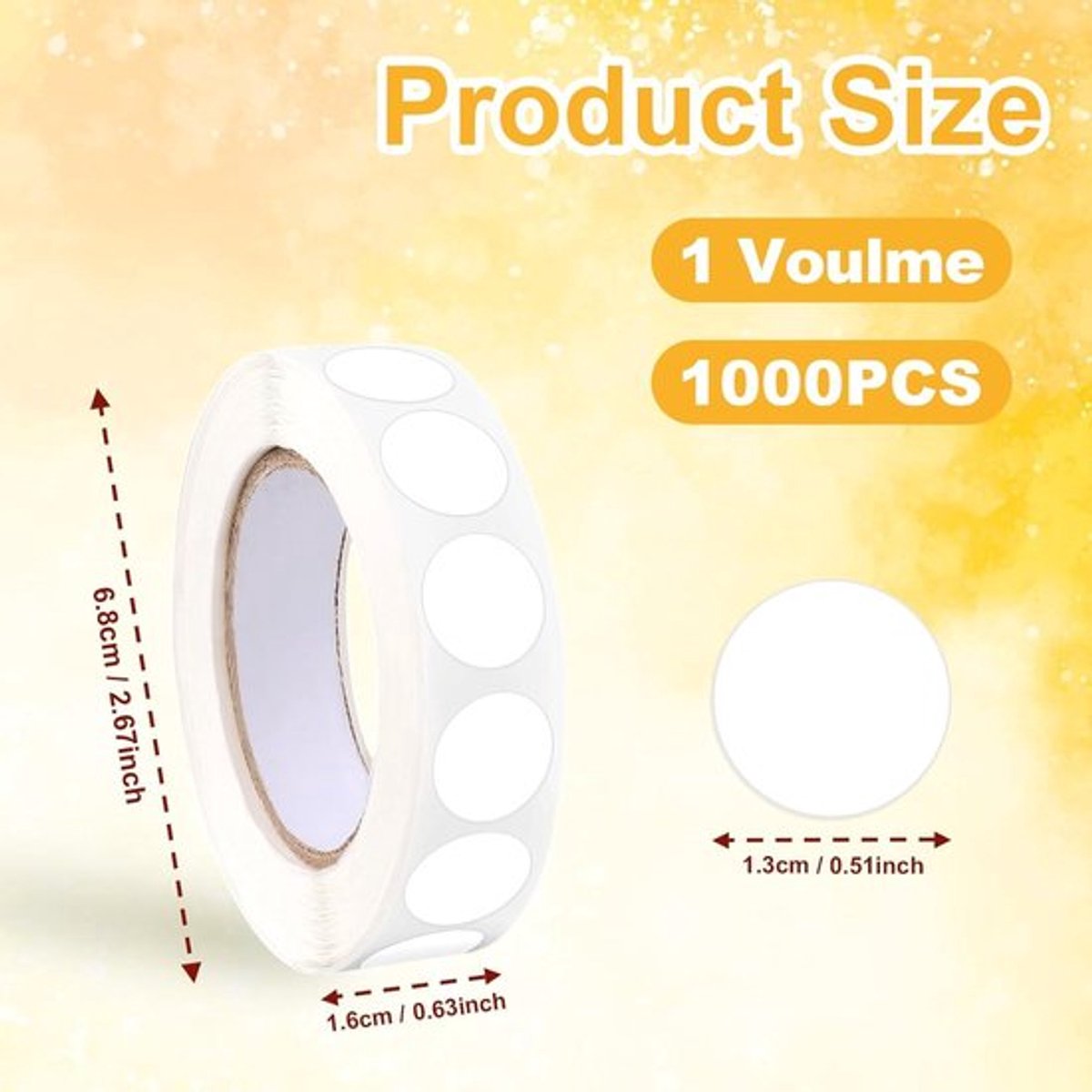 Witte ronde stickers 5 inch - 1000 stuks - blanco cirkelstickers - beschrijfbaar - voor klaslokaal en kantoor (wit)