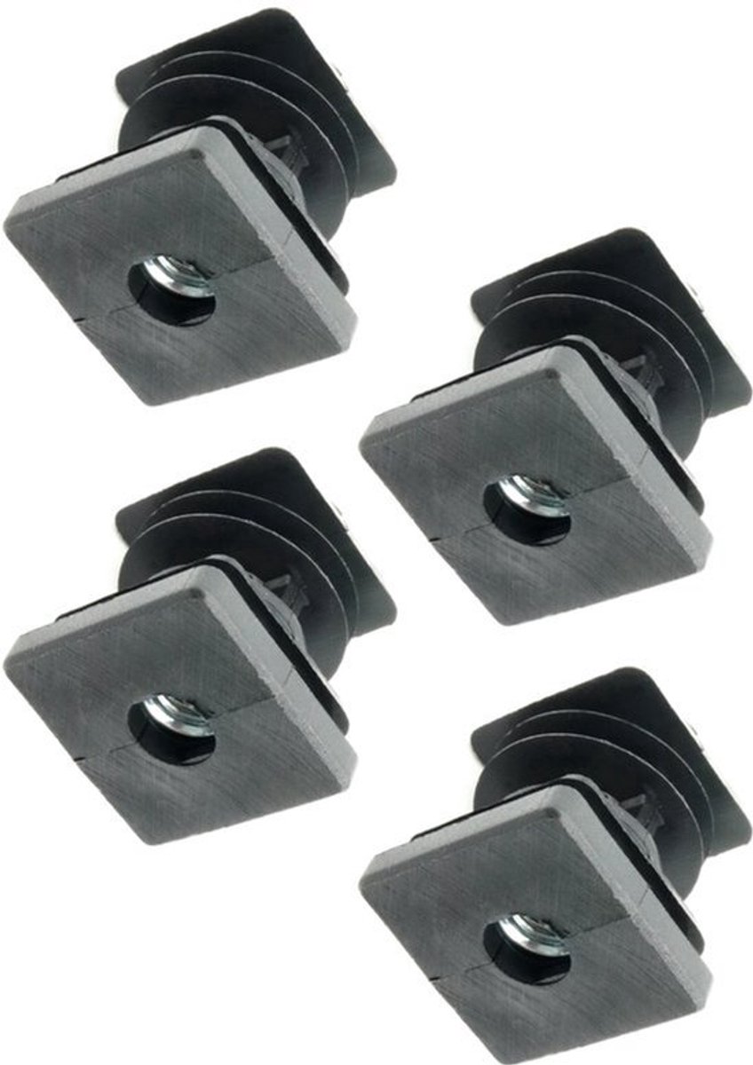 4x Vierkante Buisstoppen 32x32 mm - Met M10 Binnendraad - Geschikt voor Wanddikte 2 mm