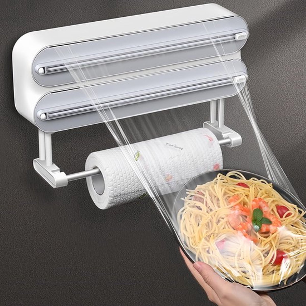 Magnetische Hechting Film Dispenser, Dubbele Laag, Foliesnijder, Plastic Dispenser voor Soepele Scheiding, voor Plastic Film, Aluminium Folie