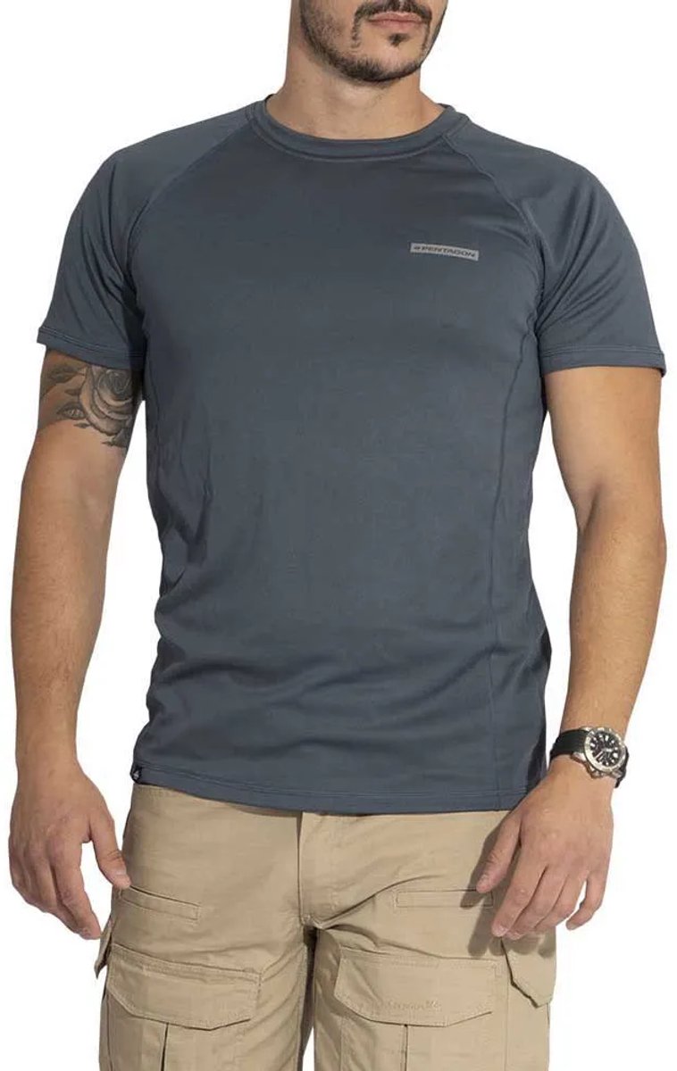 Pentagon Quick Dry Bodyshock T-shirt Met Korte Mouwen Blauw L Man