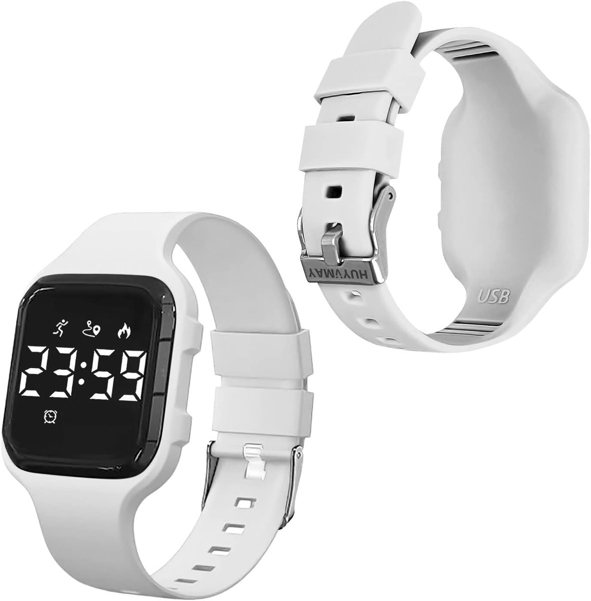Thijox - Fitness Tracker Pedometer Horloge zonder App en Bluetooth, IP68 Waterdicht Digitaal Horloge met Wekkers, Stopwatch, Calorieteller, Afstand Te