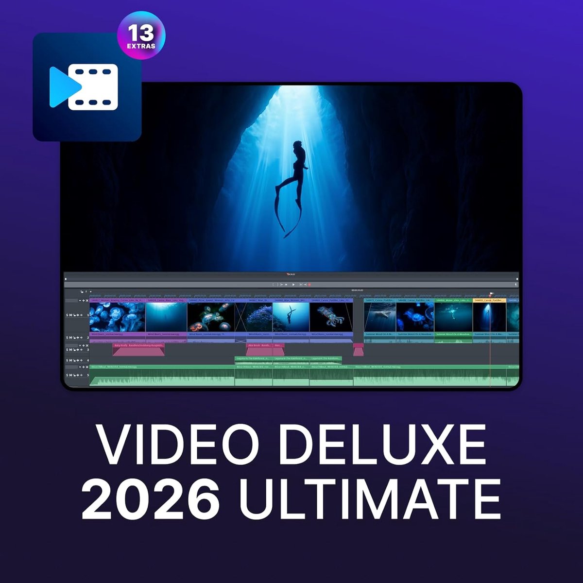 SnelShoppen - Videobewerkingsprogramma MAGIX Video deluxe Ultimate 2026 - Videomontage voor Windows 10/11, 1 downloadlicentie voor 2 apparaten, met kr