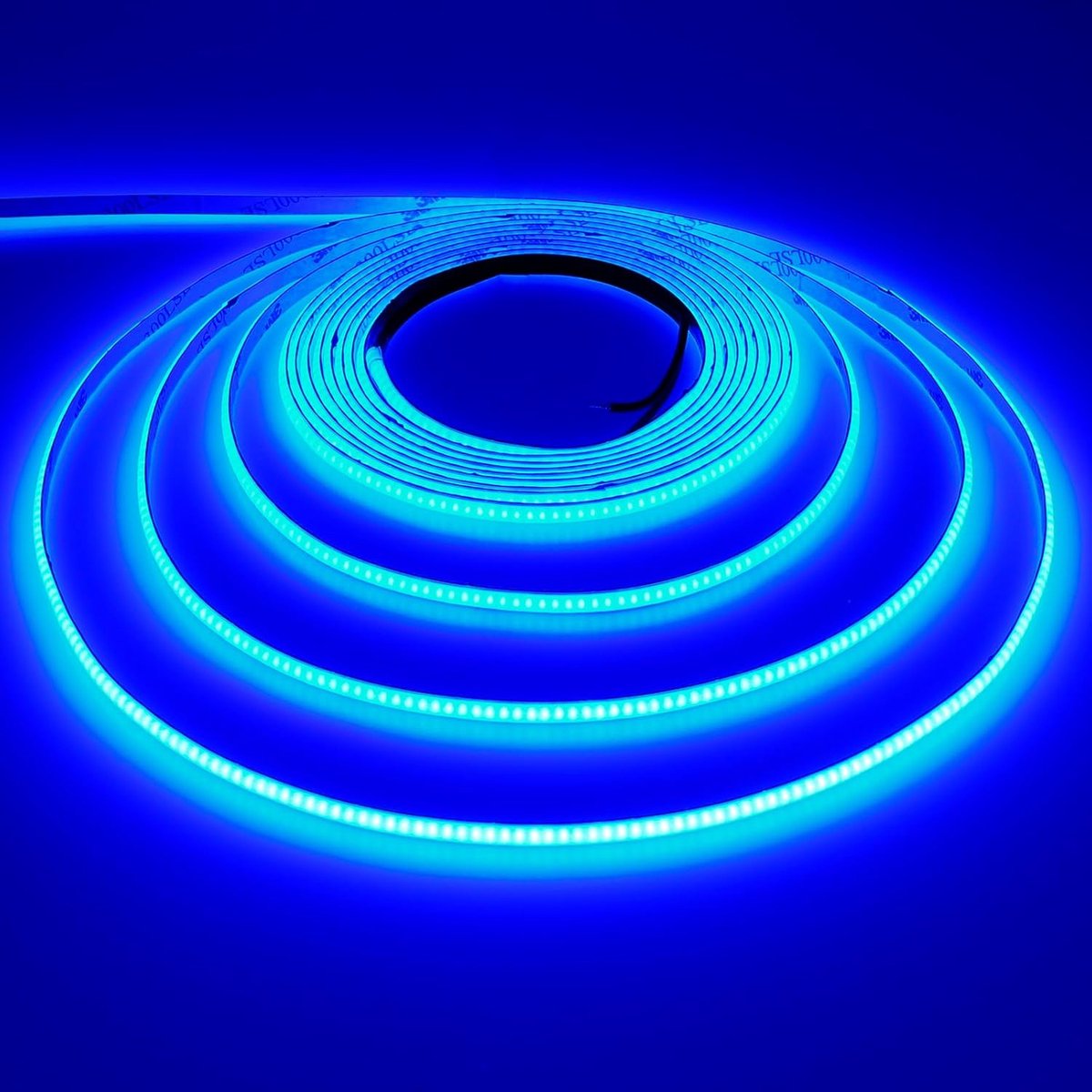 SnelShoppen - 12V Ultra-dunne 5mm COB LED Strip 5M 400LEDs/M Blauw Flexibel Snijdbaar CRI>90 Dotless Lineaire Verlichting voor Keuken, Kast, Trap, Win