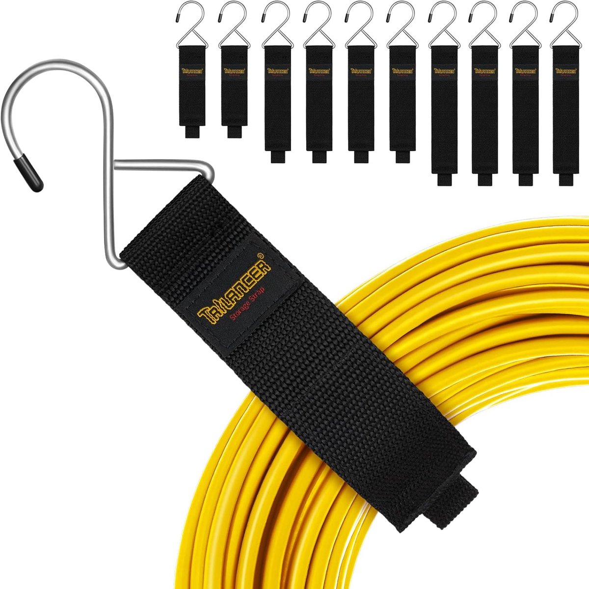 Thijox - Trilancer Verlengsnoer Kabelorganizer en Hanger met Klittenband Opslagriemen, Metalen Haak voor Kabels, Draden, Touwen, Slangen - Ideaal voor