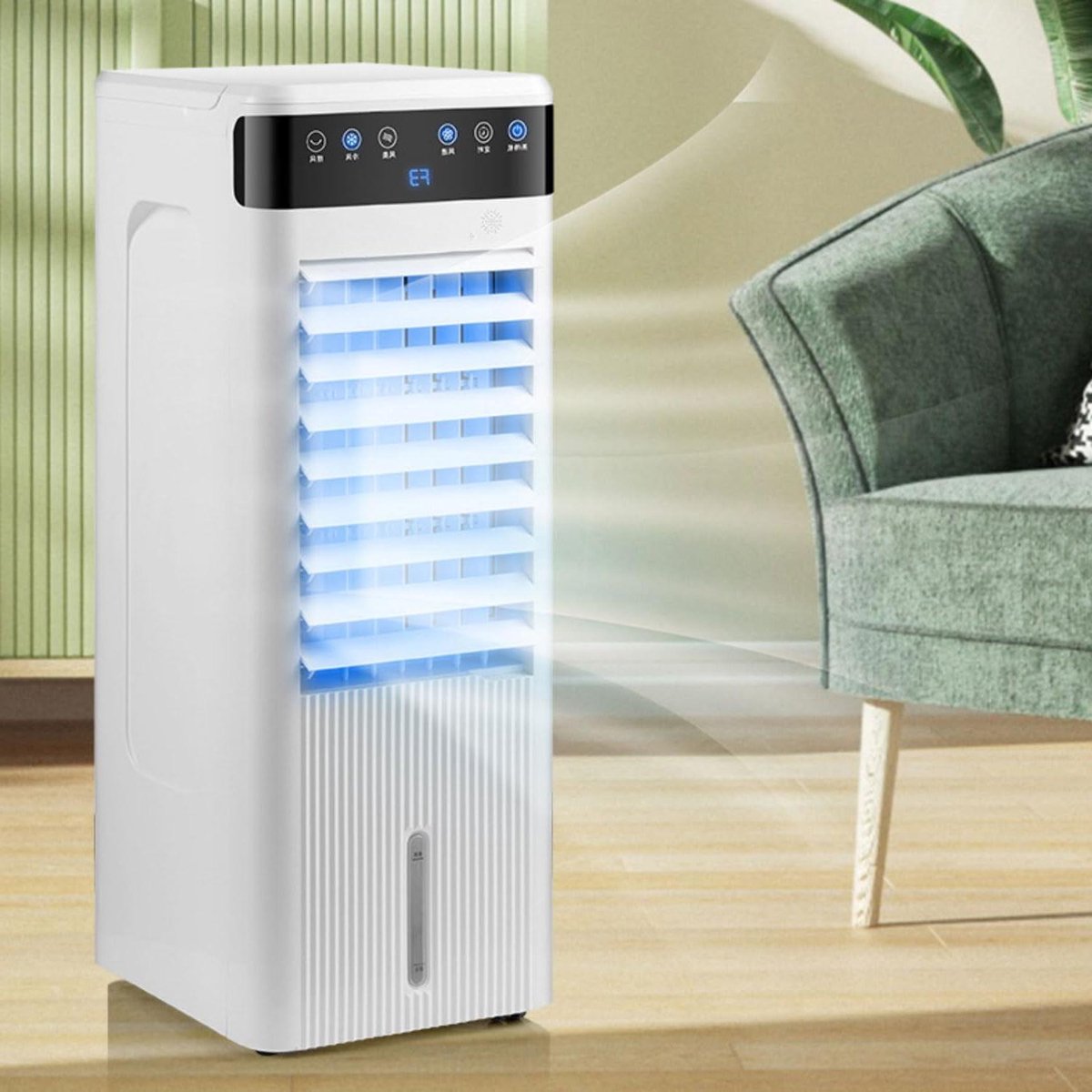 Mobiele Airco - Verdampingskoeler Ventilator - Ruimte Koelen - 3-in-1 Functie - 5 Liter Reservoir - Wit