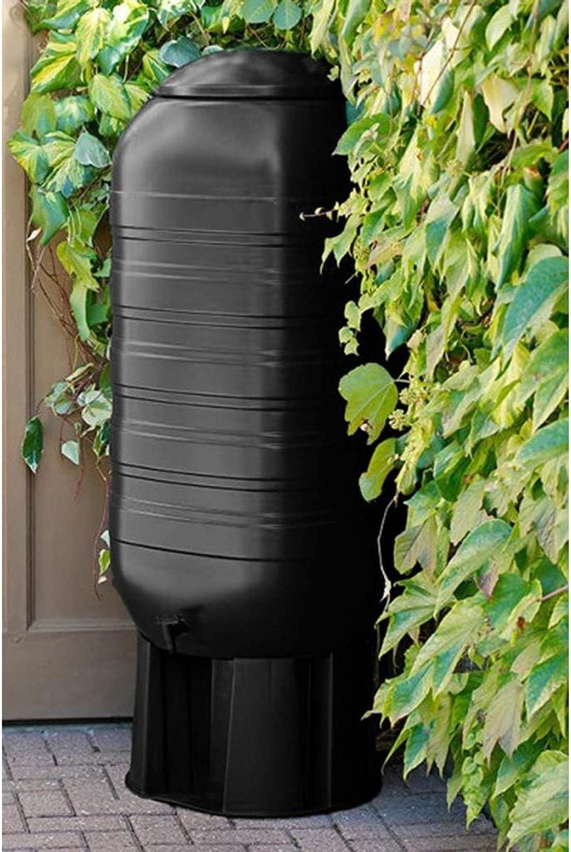 XXL Regenton - Water Opslag - Planten Water Geven - Inclusief Onderstel - 250 Liter - Zwart