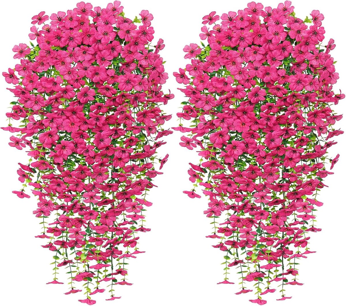 SnelShoppen - Kunstmatige Hangende Bloemen 4 Stuks - UV-bestendige Nephangende Planten - Kunstplanten voor Tuin, Terras, Bruiloft, Buitendecoratie - R