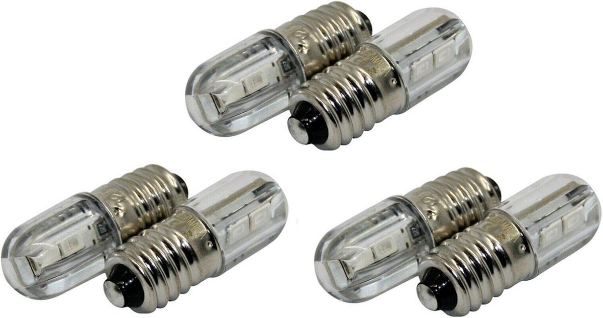 SnelShoppen - 6x E10 LED Lamp Warm Wit - Energiezuinige Vervangingslamp voor Feest, Camping, Tuin, Keuken - Plug & Play - 6V