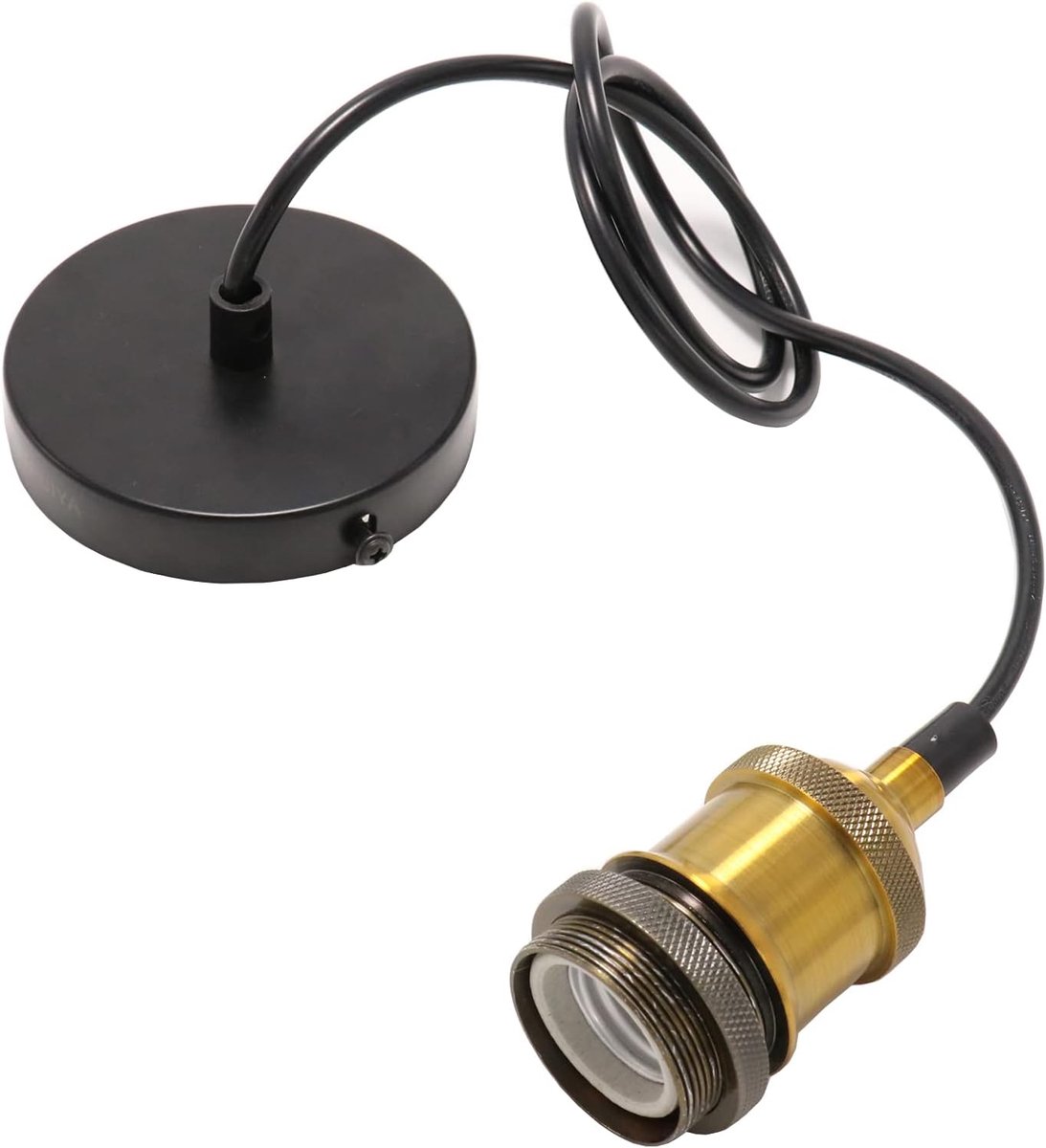 SnelShoppen - E27 Pendel Lamp - 1 m Verstelbare Metalen Lampenhouder met Kabel voor Keuken, Woonkamer, Dimbaar en Veilig met CE Certificaat