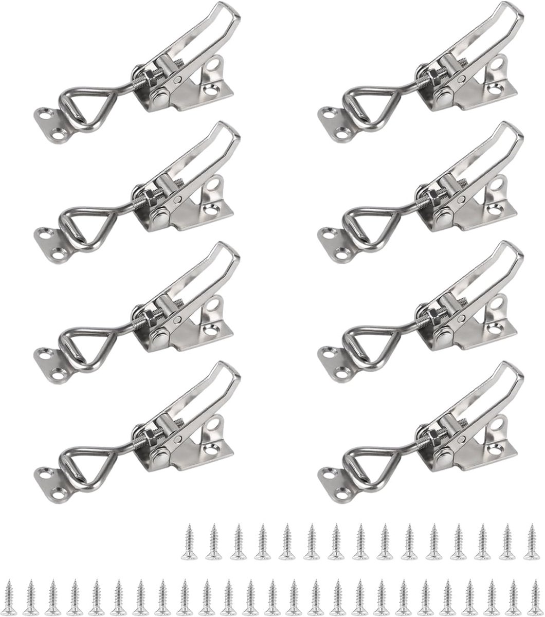SnelShoppen - 8x RVS Rocker Lock M4 Verstelbare Tensioner Klaplock Veiligheidslock voor Kastdeuren en Dozen - Roestvrij Staal, Duurzaam en Corrosiebes