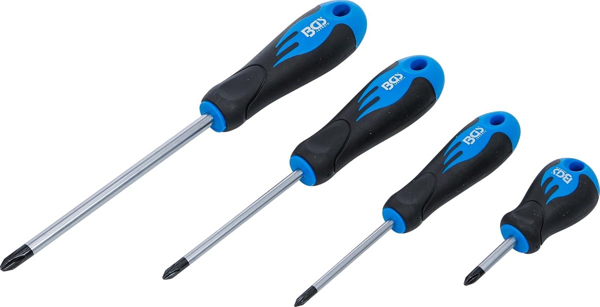 SnelShoppen - Schroevendraaierset JIS - 4-delig - Chrome Vanadium Staal - Antislip Handvat - Voor Precisie Phillips Schroeven - Voor Doe-Het-Zelf & Pr
