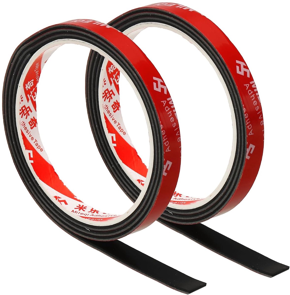 SnelShoppen - Zelfklevende Schuim Tape 10mm x 3mm x 1m - 2 Rollen Rubber Strips voor Airconditioning, Ramen, Schokabsorbers, Zwart, Perfecte Luchtafdi
