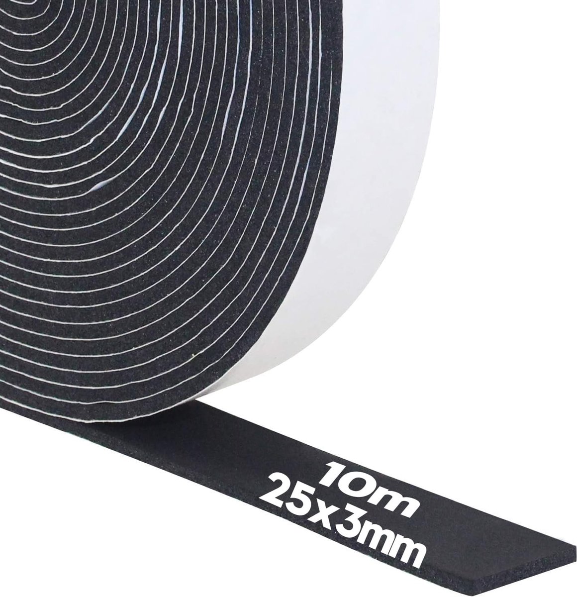 SnelShoppen - Sealing Tape Zelfklevend Foam Isolatie Tape 25mm x 3mm x 10m, Weerbestendig, Geluiddempende Oplossing voor Deuren en Ramen