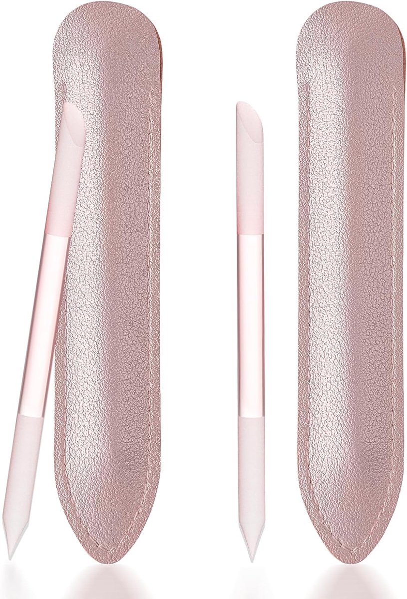 SnelShoppen - 2 Stuks Glass Nail File - Dubbelzijdige Professionele Nagelvijl - Voor Cuticle Manicure - Hygiënisch en Elegant met Beschermhoes