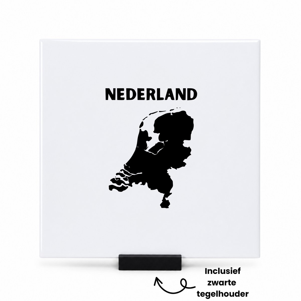 Hacebo Nederland tegeltje met tegelhouder - Piloot - toeristen - tegeltjes met tekst - Nederland cadeau - beste land - Leuk cadeau voor je Vriend om te geven - spreuktegels - 15x15 CM Wit
